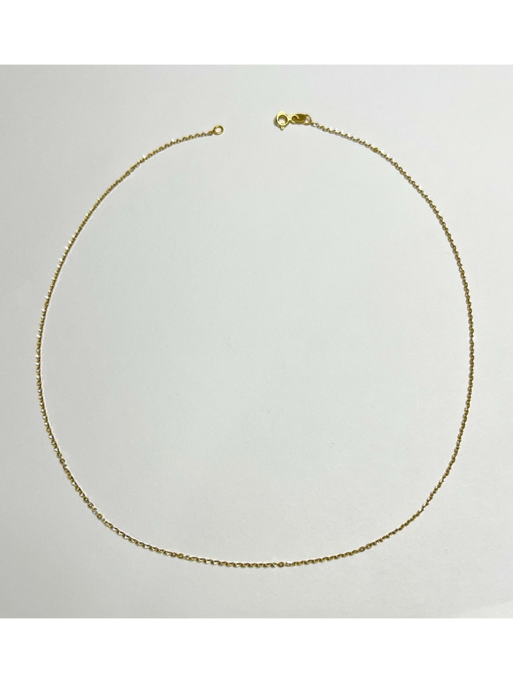 18K Gold Diamond Cut Sparks Shimmer Cable Rolo Chain Necklace 18”